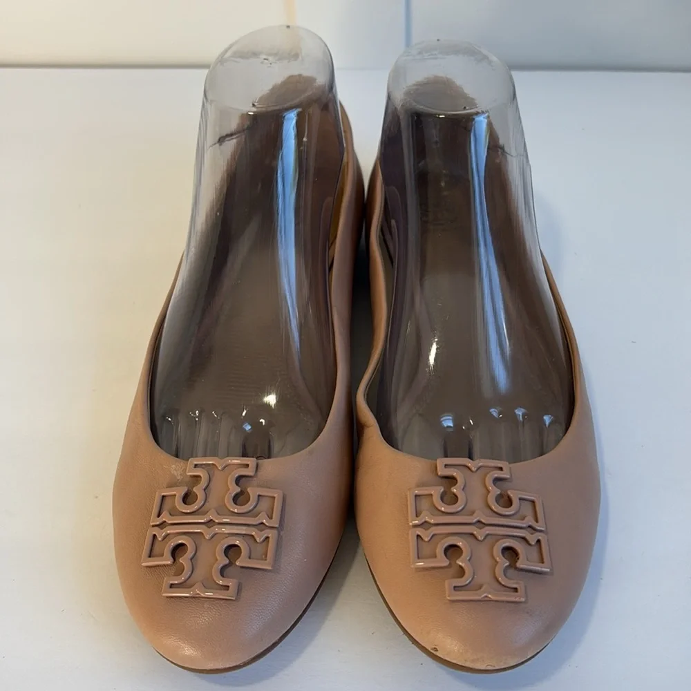 Tory Burch Melinda Powder Coated Blush/Tan Ballet Flats